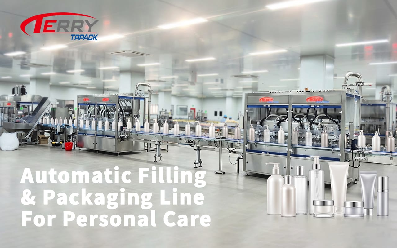 Automatic Personal care filling packaging line for shampoo lotion cream tubes bottles and refill pouches