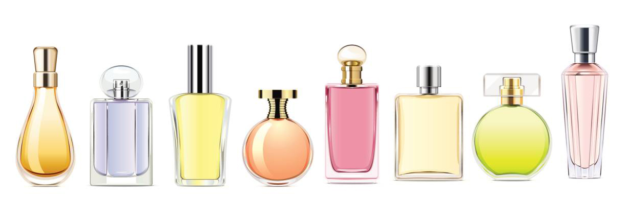Vector Perfume Icons isolated on white background